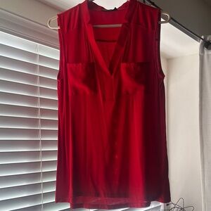 Cable & Gauge Red Sleeveless Blouse